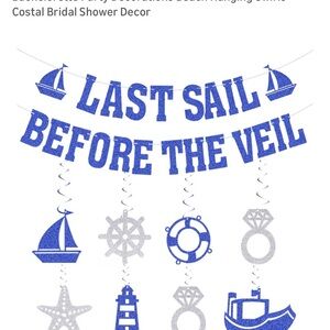 Last Sail Nautical Glitter Banner